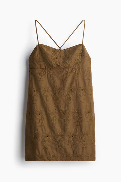 Embroidered strappy dress