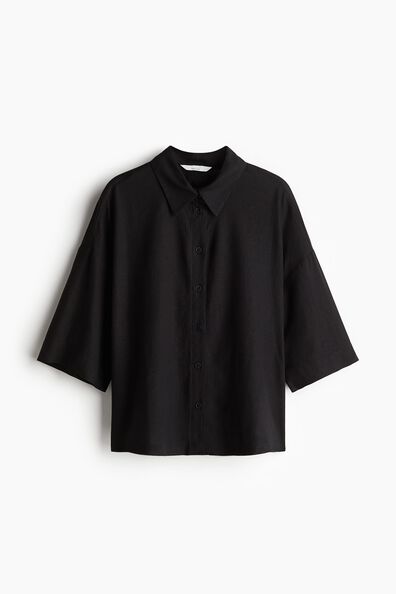 Linen-blend shirt