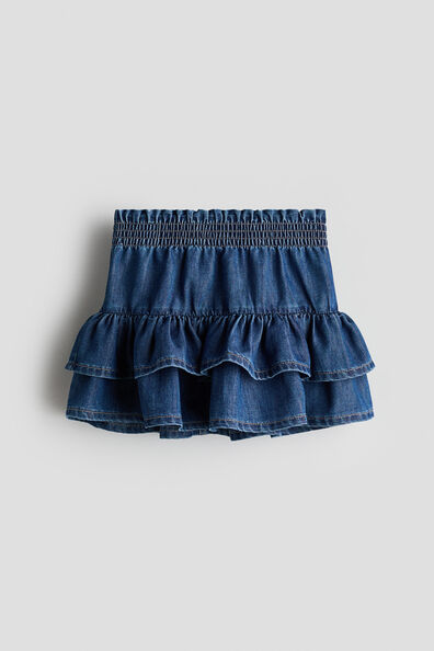 Tiered denim skirt