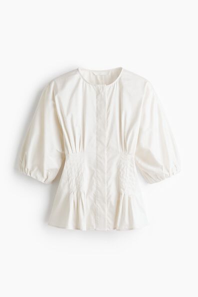 Waisted cotton blouse