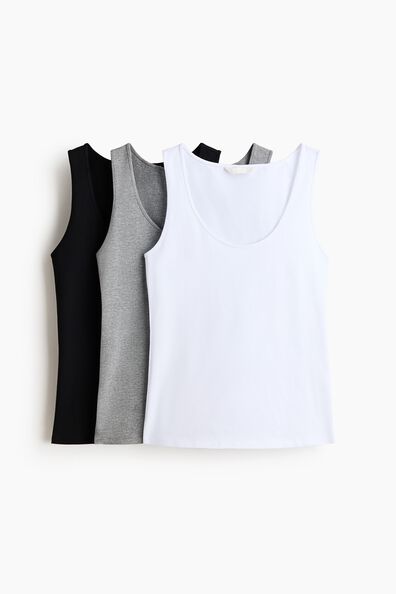 3-pack cotton vest tops