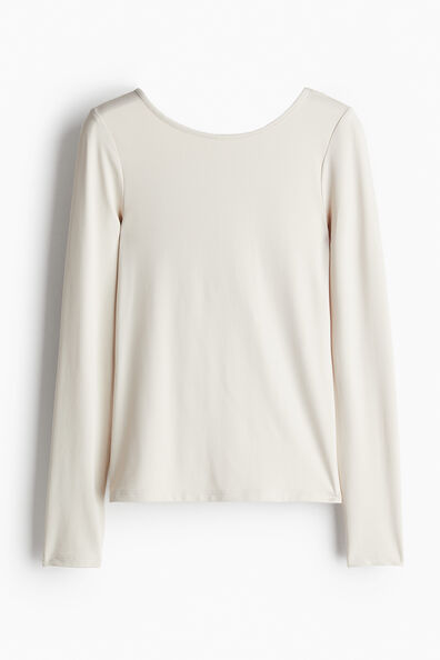 Scoop-back microfibre top