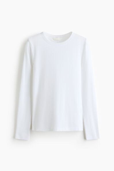 Long-sleeved ribbed top