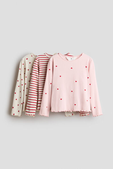 3-pack ribbed jersey tops
