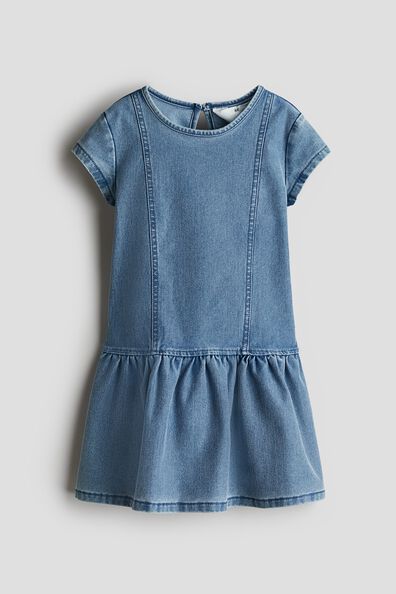 Denim-look jersey dress