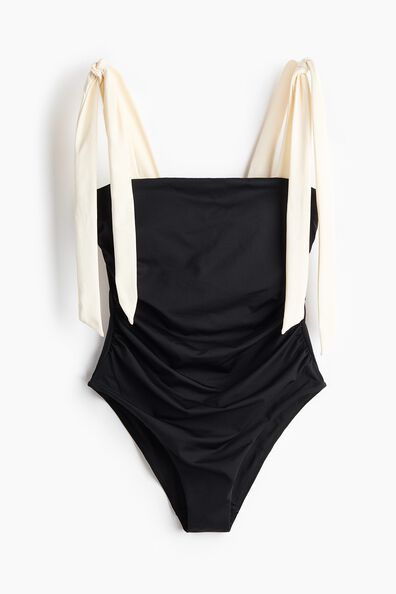 Padded-cup tie-strap swimsuit