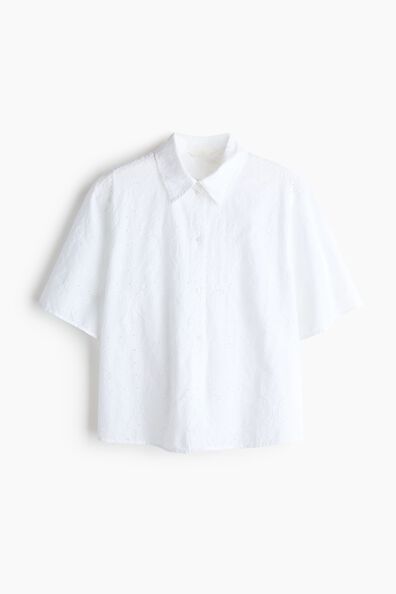 Oversized broderie anglaise shirt