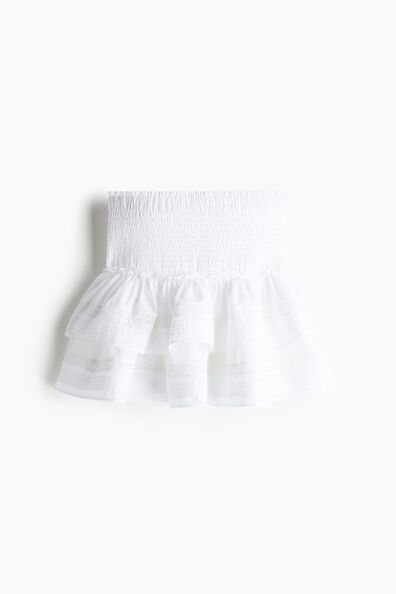 Lace-inset tiered skirt