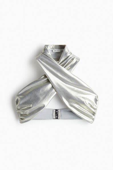 Shiny halterneck bikini top