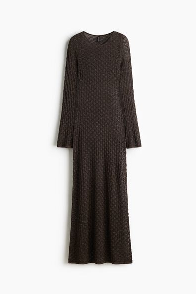 Pointelle-knit maxi dress
