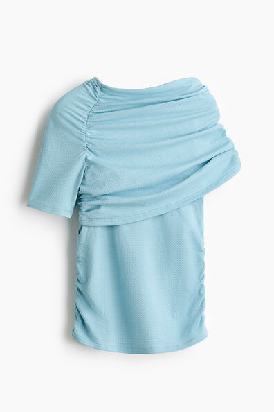 Ruched cape-detail top