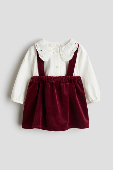 2-piece blouse and skirt set
