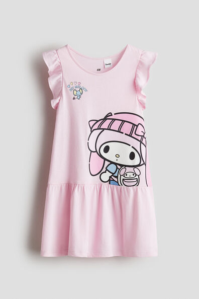 Printed cotton jersey dress