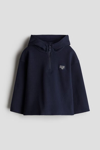 Zip-top piqué hoodie