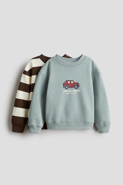 2-pack printed cotton sweatshirts