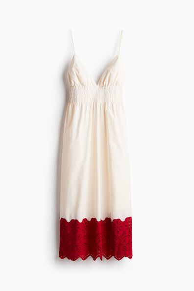 Broderie anglaise-detail dress