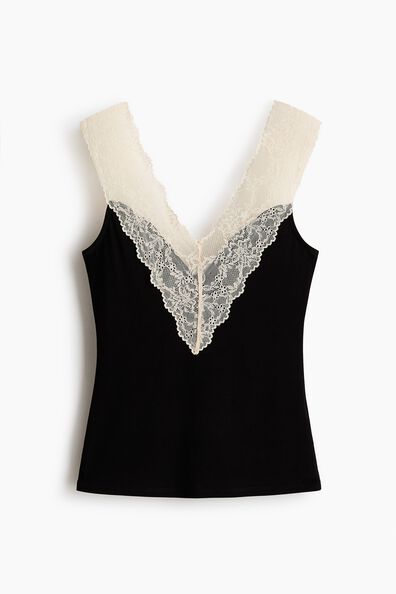 Lace-trimmed top