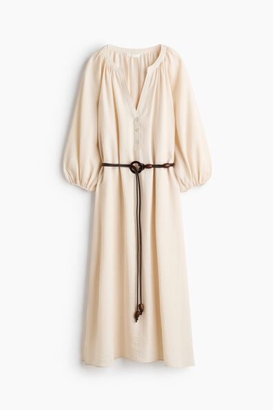Oversized tie-belt dress