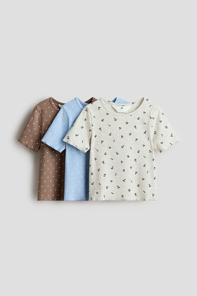 3-pack ribbed cotton tops