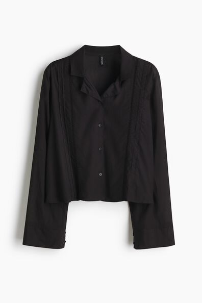 Pintucked pyjama shirt