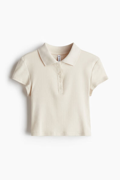 Ribbed polo shirt