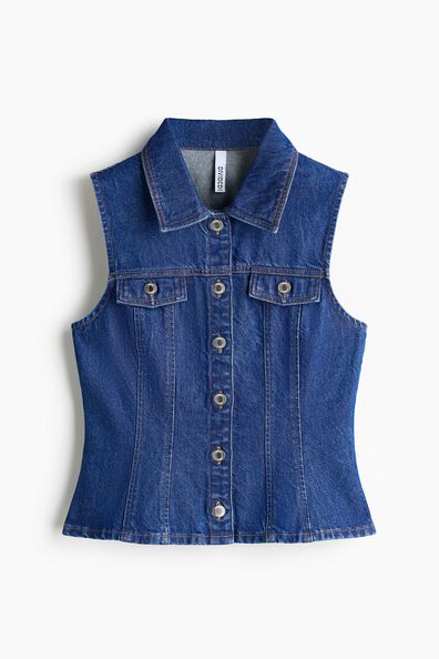 Peplum denim waistcoat