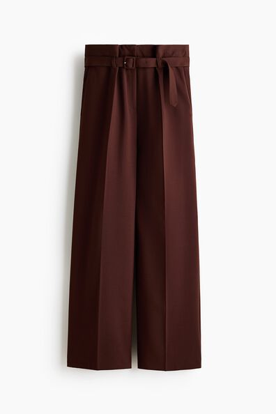 Belted paper bag trousers