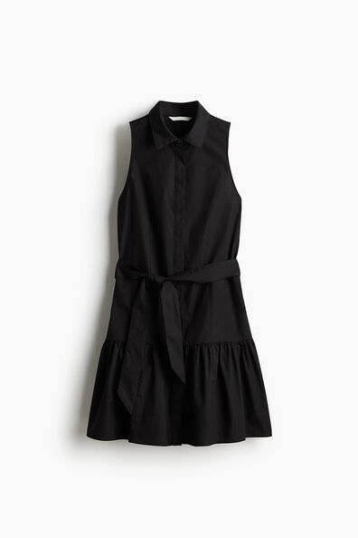 Tie-belt shirt dress