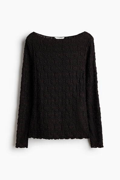 Lace-look jersey top
