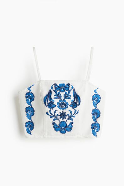 Bead-detail strappy top