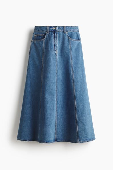A-line denim skirt