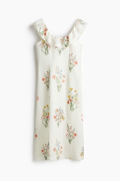 Linen-blend dress