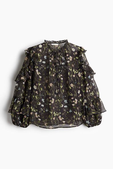 Flounced chiffon blouse
