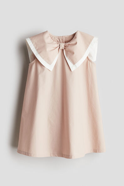 Sailor-collared cotton poplin dress