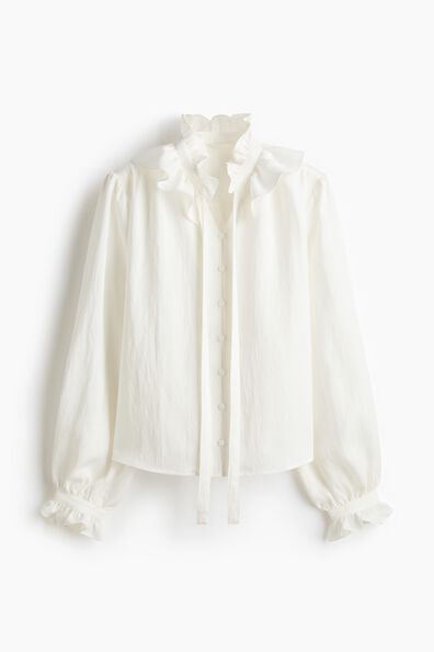 Frill-collar blouse