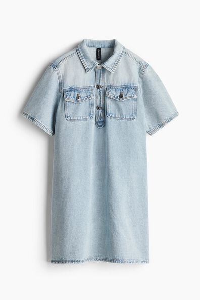 Short-sleeved denim dress