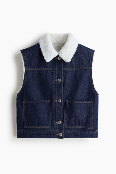 Double-faced denim gilet