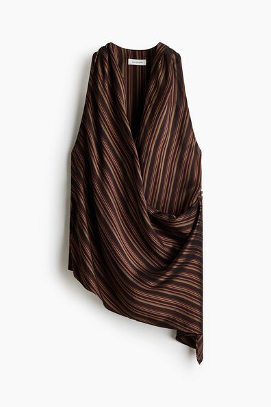 Jacquard-weave wrap top