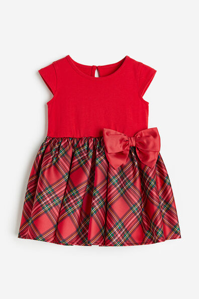 Bow-detail printed dress