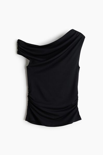 Draped one-shoulder top