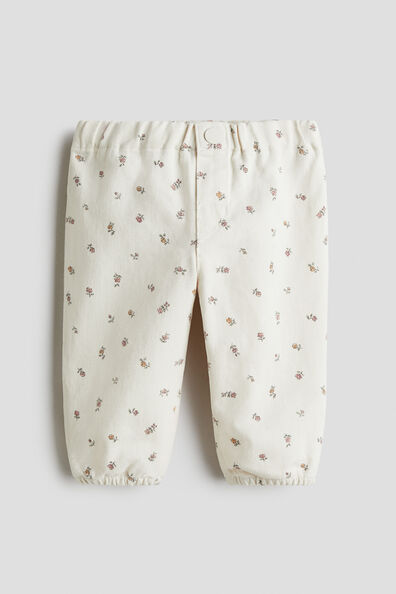Printed cotton twill trousers