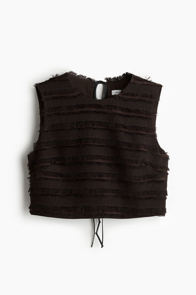 Fringe-trimmed top