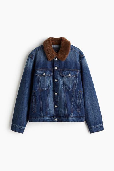 Collared denim trucker jacket