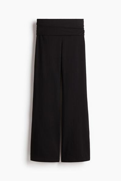 Foldover-waist cotton trousers