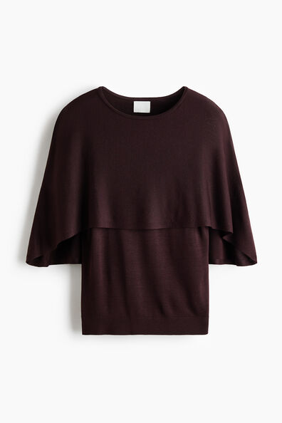 Fine-knit cape top