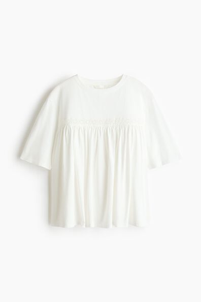 Lace-inset cotton top