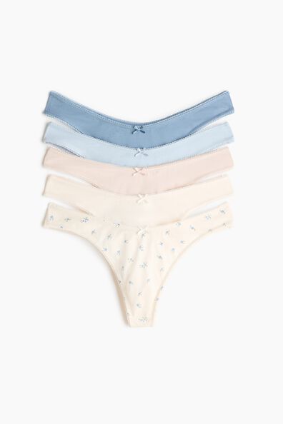 5-pack cotton thong briefs