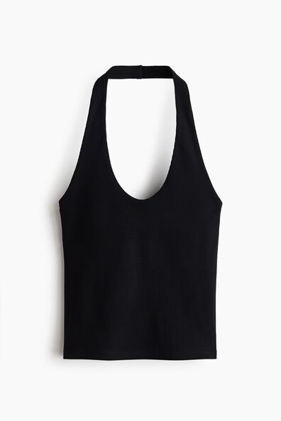 Ribbed halterneck top