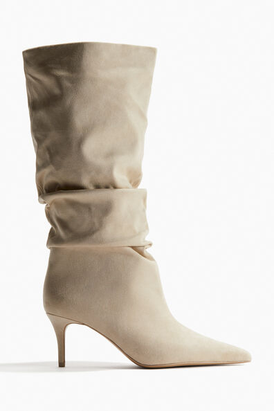 Ruched-shaft boots