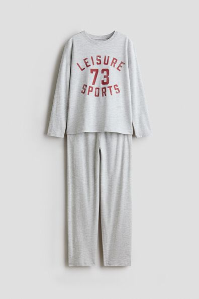 Print-motif cotton pyjamas